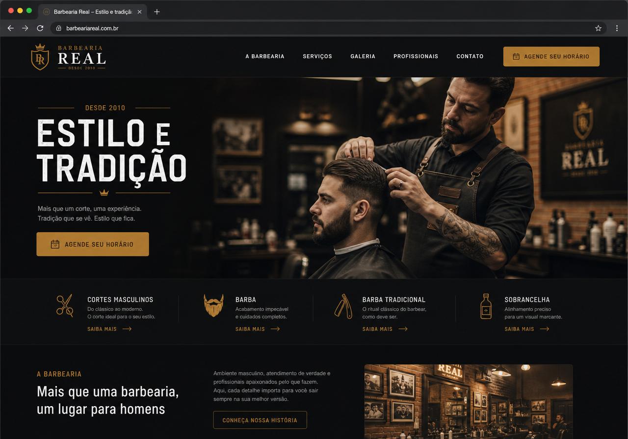 Exemplo de site — Barbearia