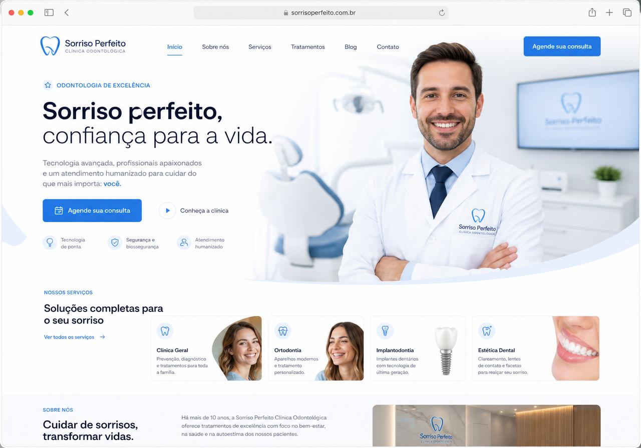 Exemplo de site — Clínica