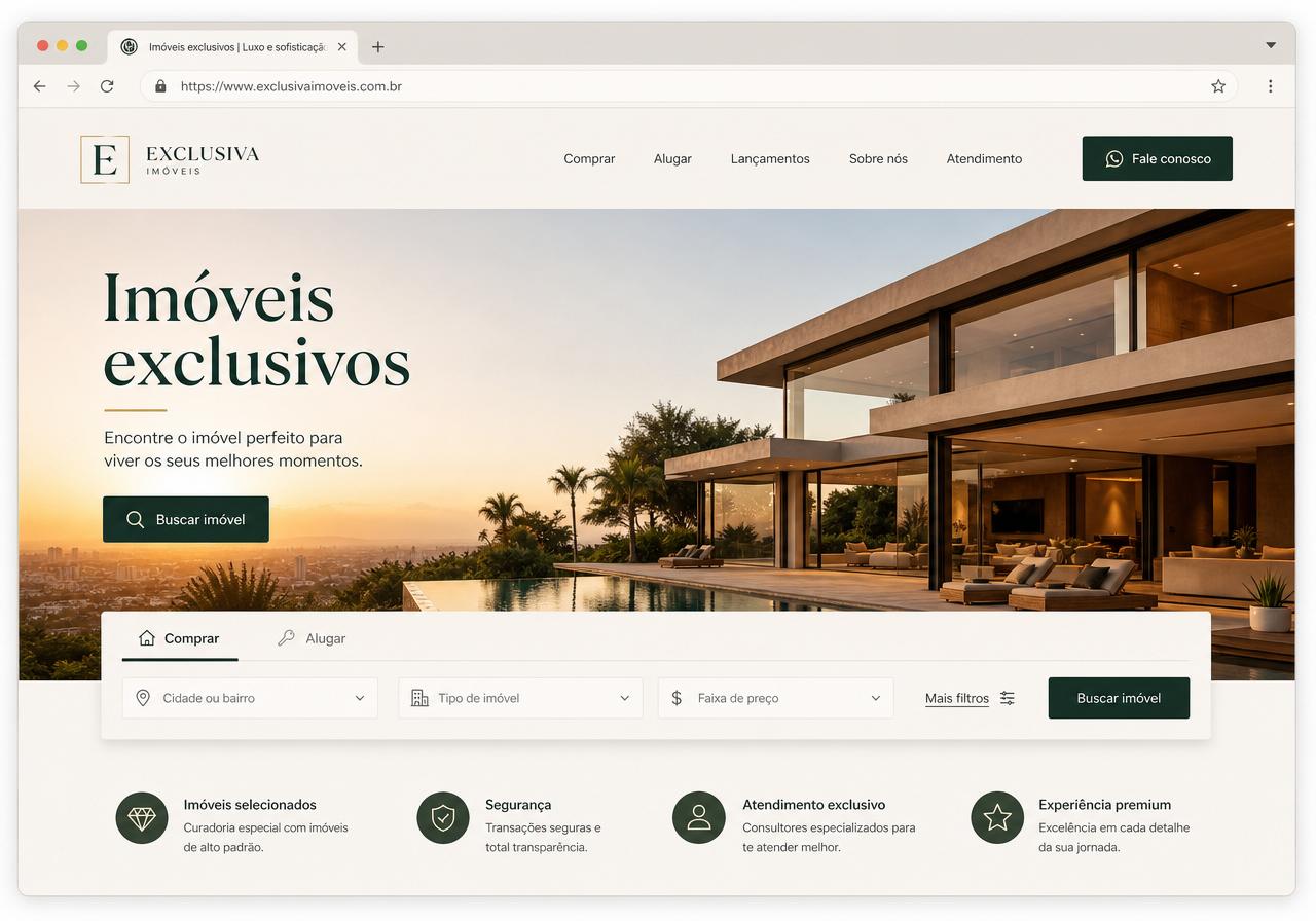 Exemplo de site — Imobiliária